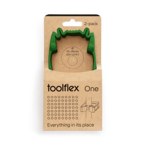 Vikan Toolflex One Holder TF2-6 Green - 2-Pack with Wall Adapter for Efficient Tool Organization